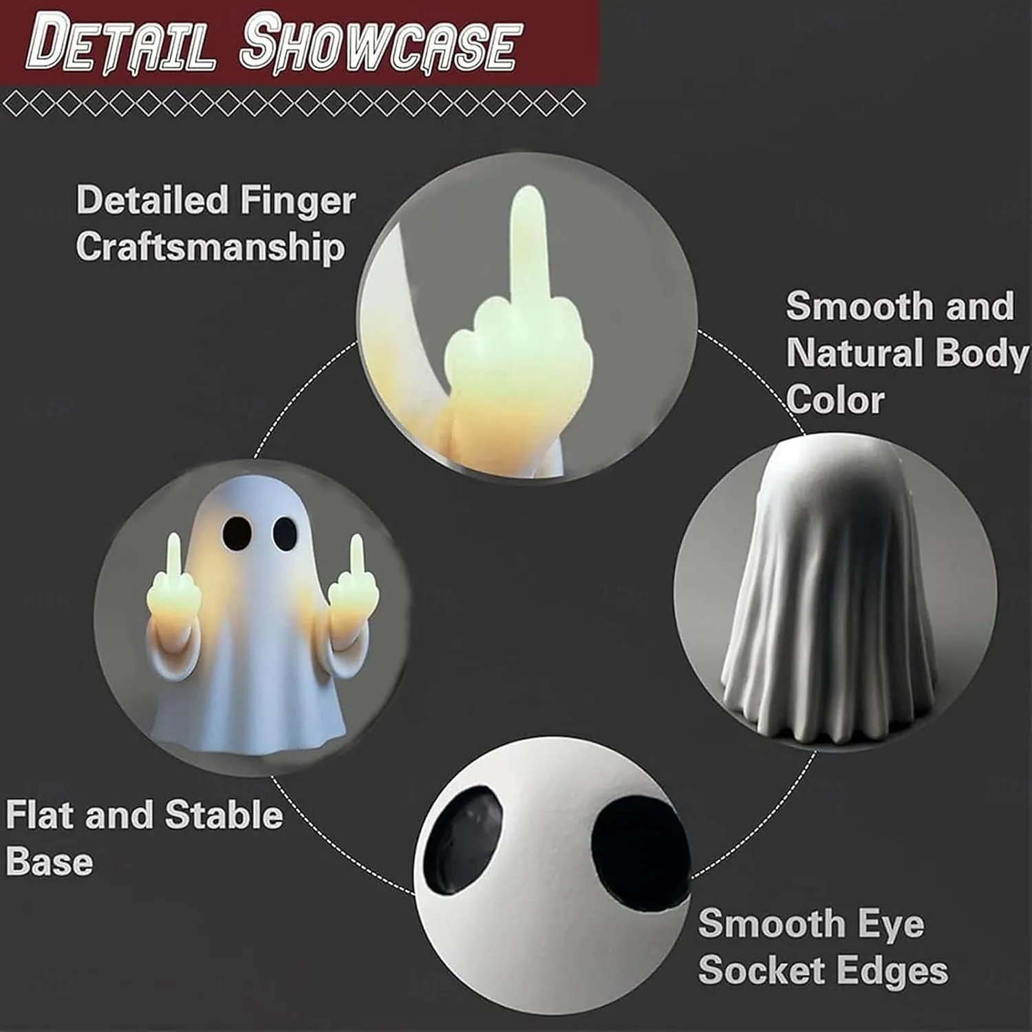 Halloween Ghost Finger Night Light Spooky Ghost Lamp Statue Cute Finger Night Light Ornaments Perfect for Indoor & Porch Halloween Decor 2026 - GBP £16.49 –P8