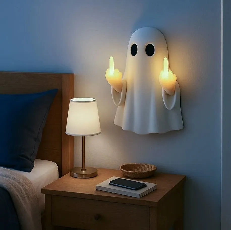 Halloween Ghost Finger Night Light Spooky Ghost Lamp Statue Cute Finger Night Light Ornaments Perfect for Indoor & Porch Halloween Decor 2026 - GBP £16.49 –P2