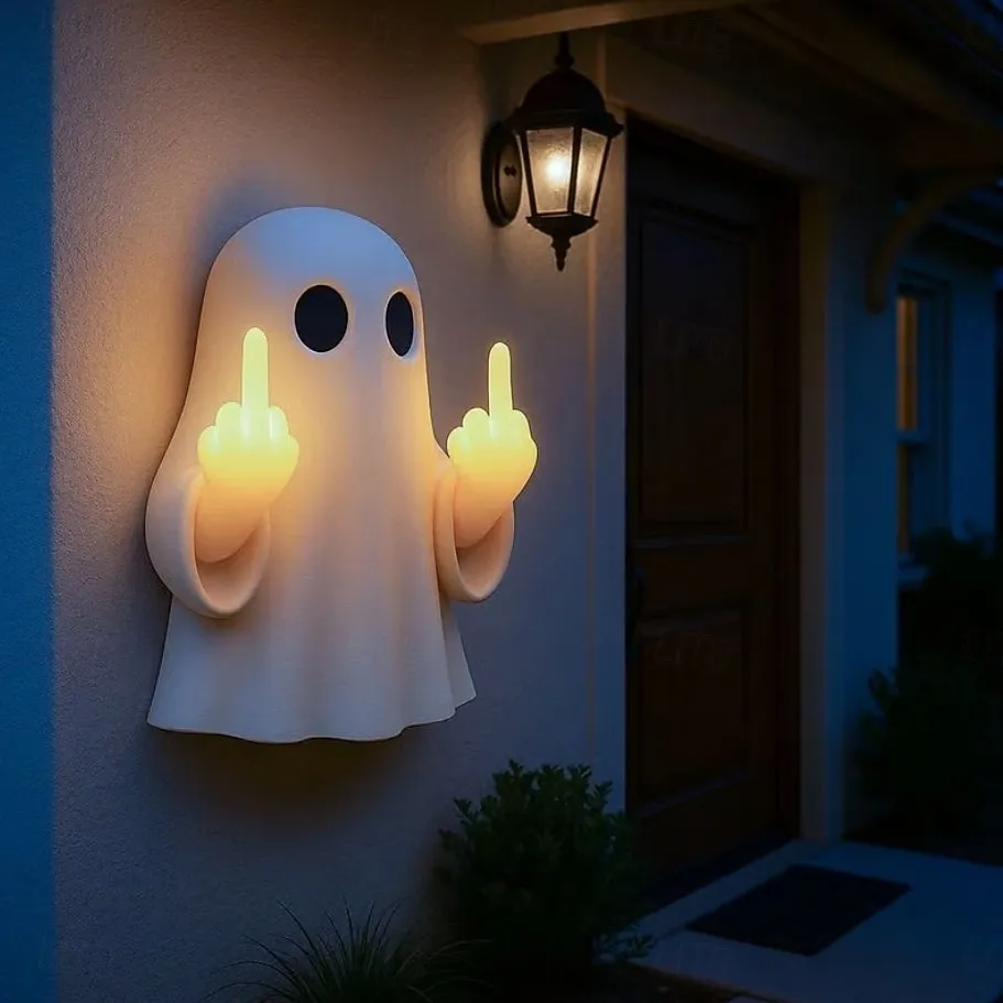 Halloween Ghost Finger Night Light Spooky Ghost Lamp Statue Cute Finger Night Light Ornaments Perfect for Indoor & Porch Halloween Decor 2026 - GBP £16.49 –P1